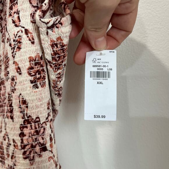 Old Navy Floral Smocked Midi Dress XXL NWT Sleeveless Spring Boho Cottagecore - Picture 9 of 10